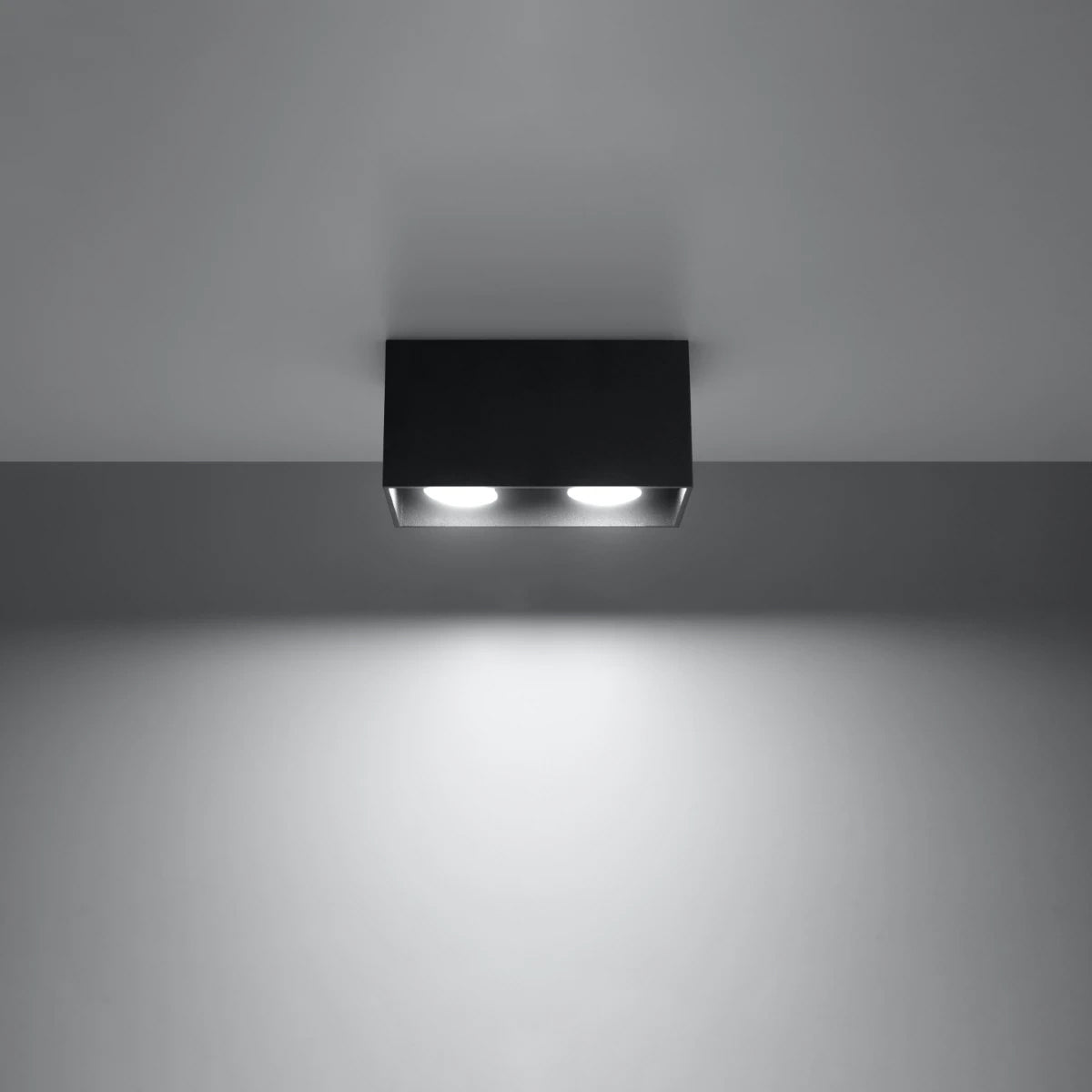 Aluminium Ceiling Light Rectangular With Quad Lamp - Deep Space