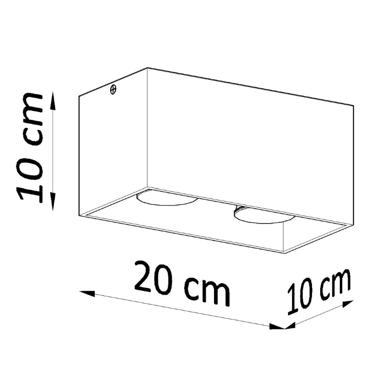 Aluminium Ceiling Light Rectangular With Quad Lamp - Deep Space