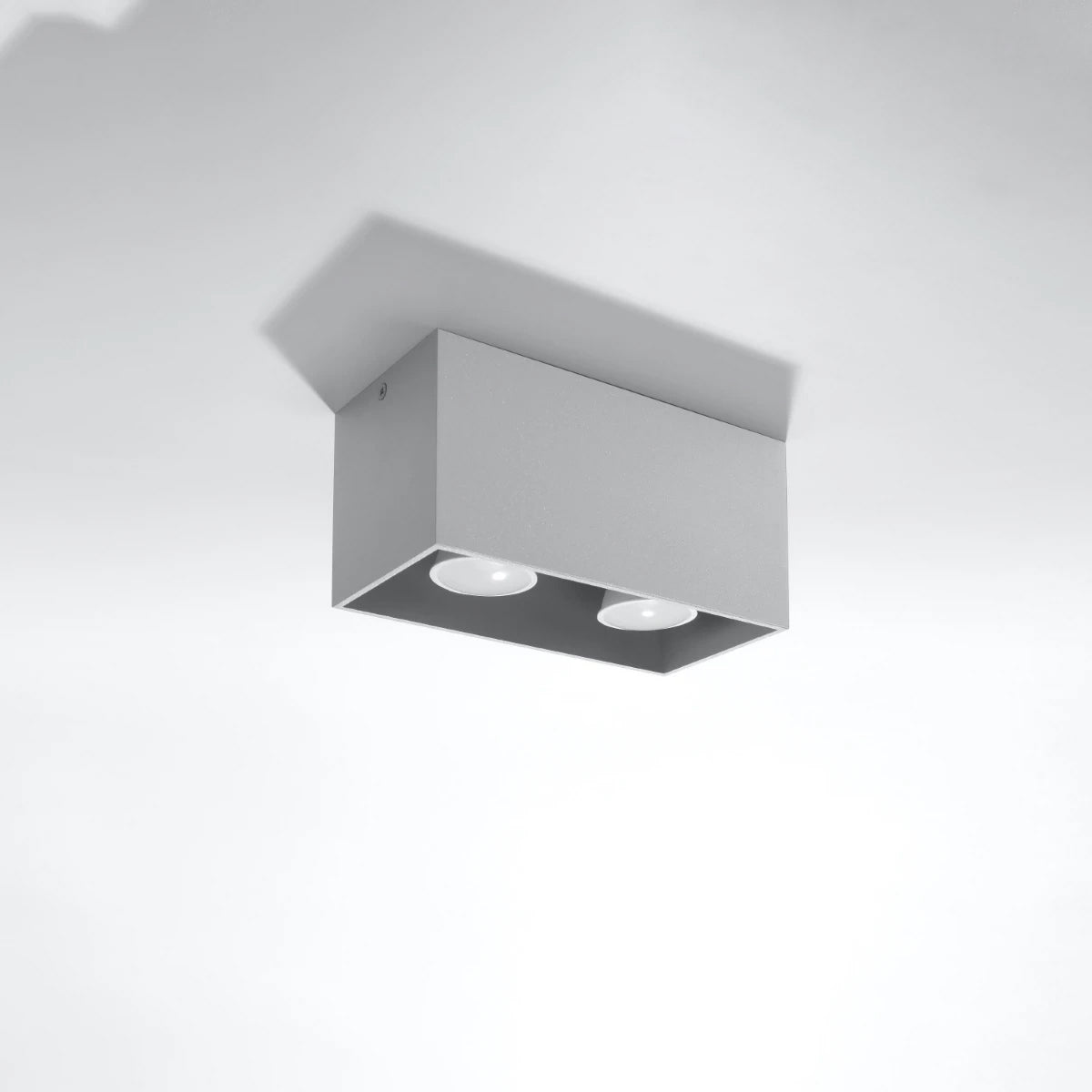 Aluminium Ceiling Light Rectangular With Quad Lamp - Deep Space