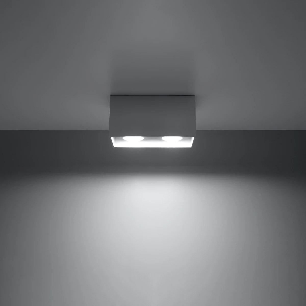 Aluminium Ceiling Light Rectangular With Quad Lamp - Deep Space