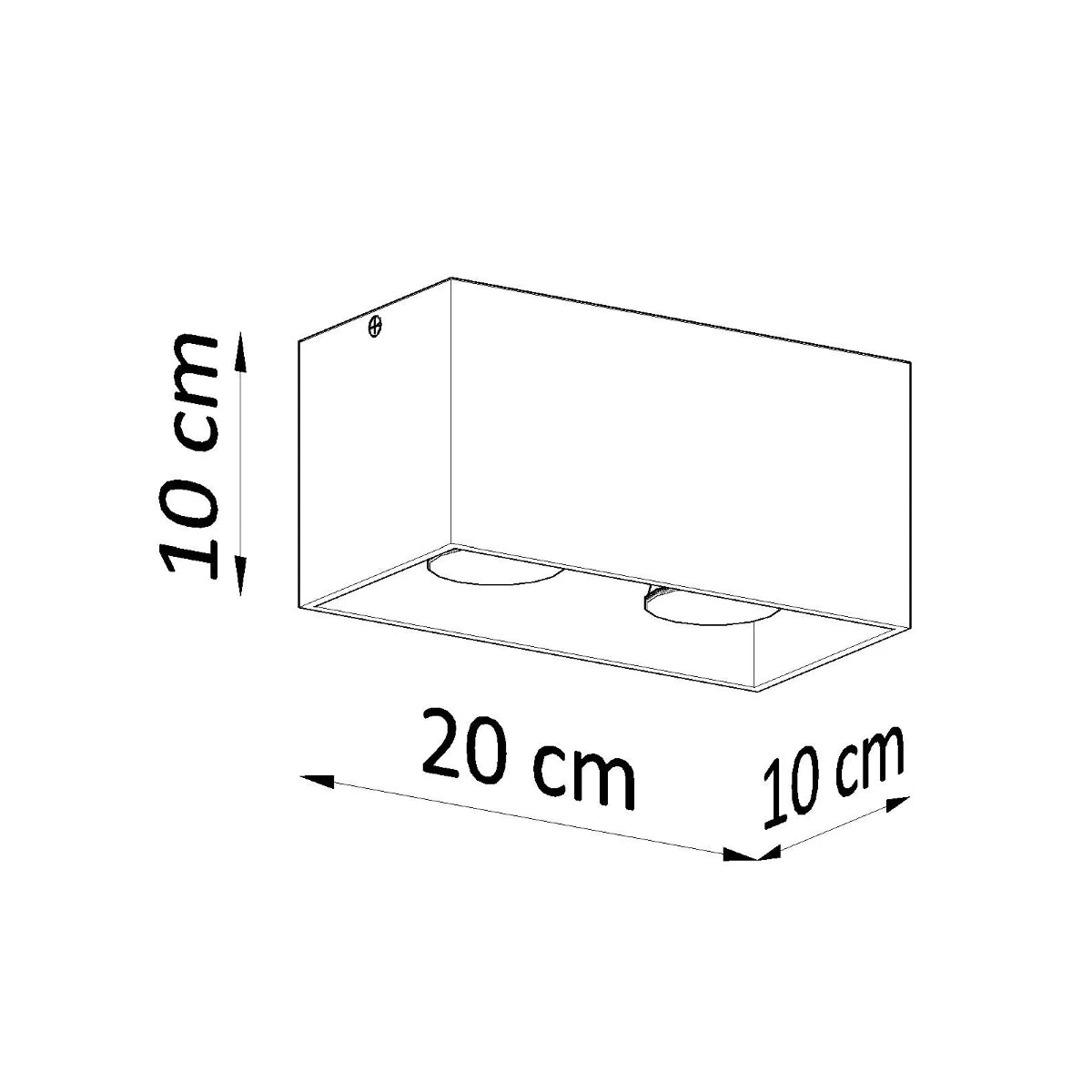 Aluminium Ceiling Light Rectangular With Quad Lamp - Deep Space