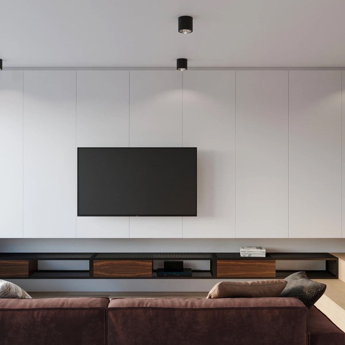 Aluminium Ceiling Light Round With Tiube Lamp - Deep Space