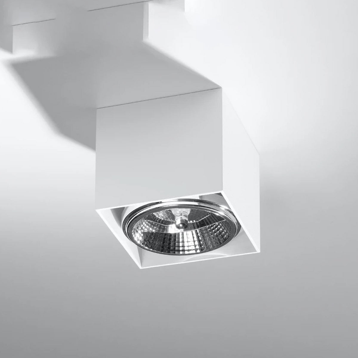 Aluminium Ceiling Light Square With Blake Lamp - Deep Space