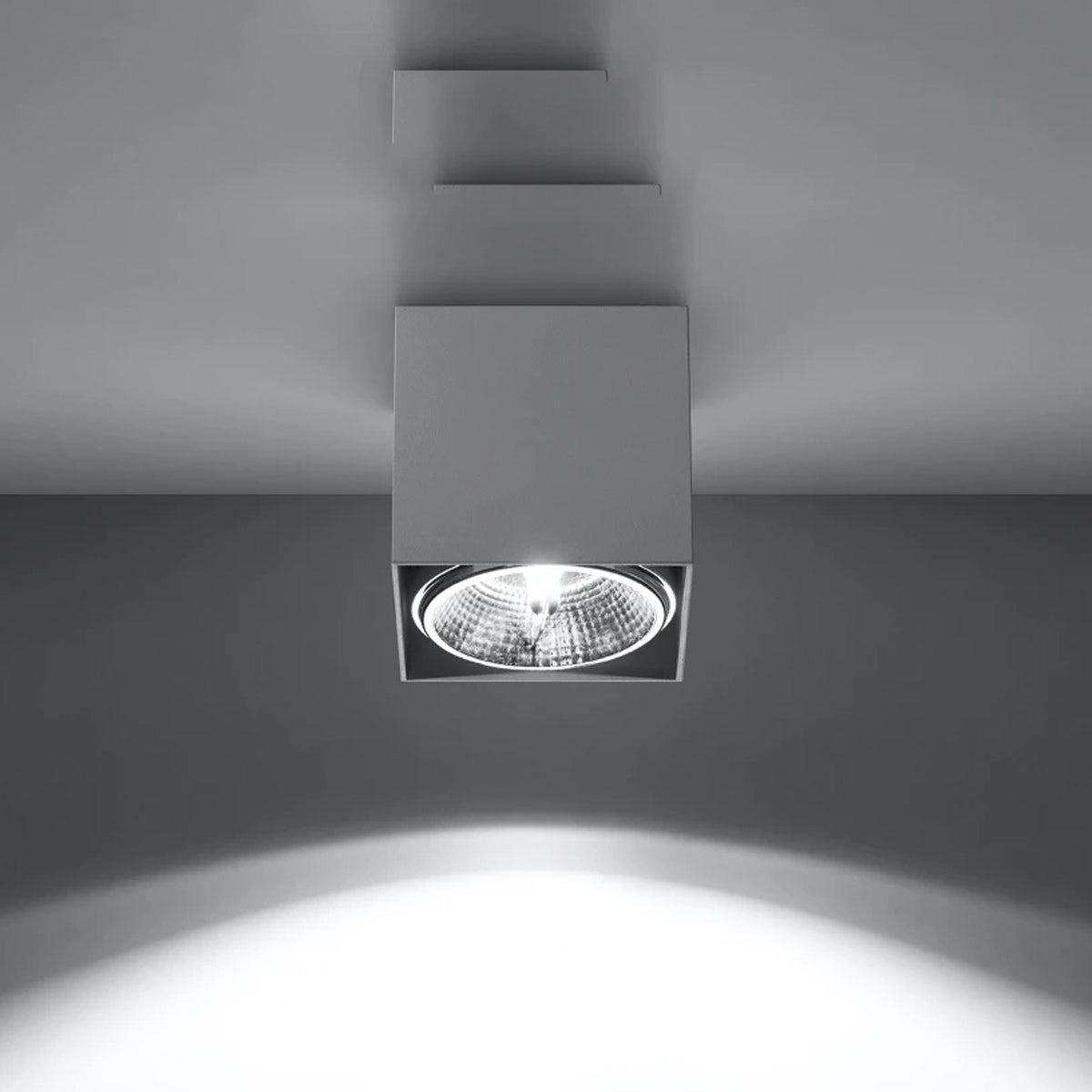 Aluminium Ceiling Light Square With Blake Lamp - Deep Space