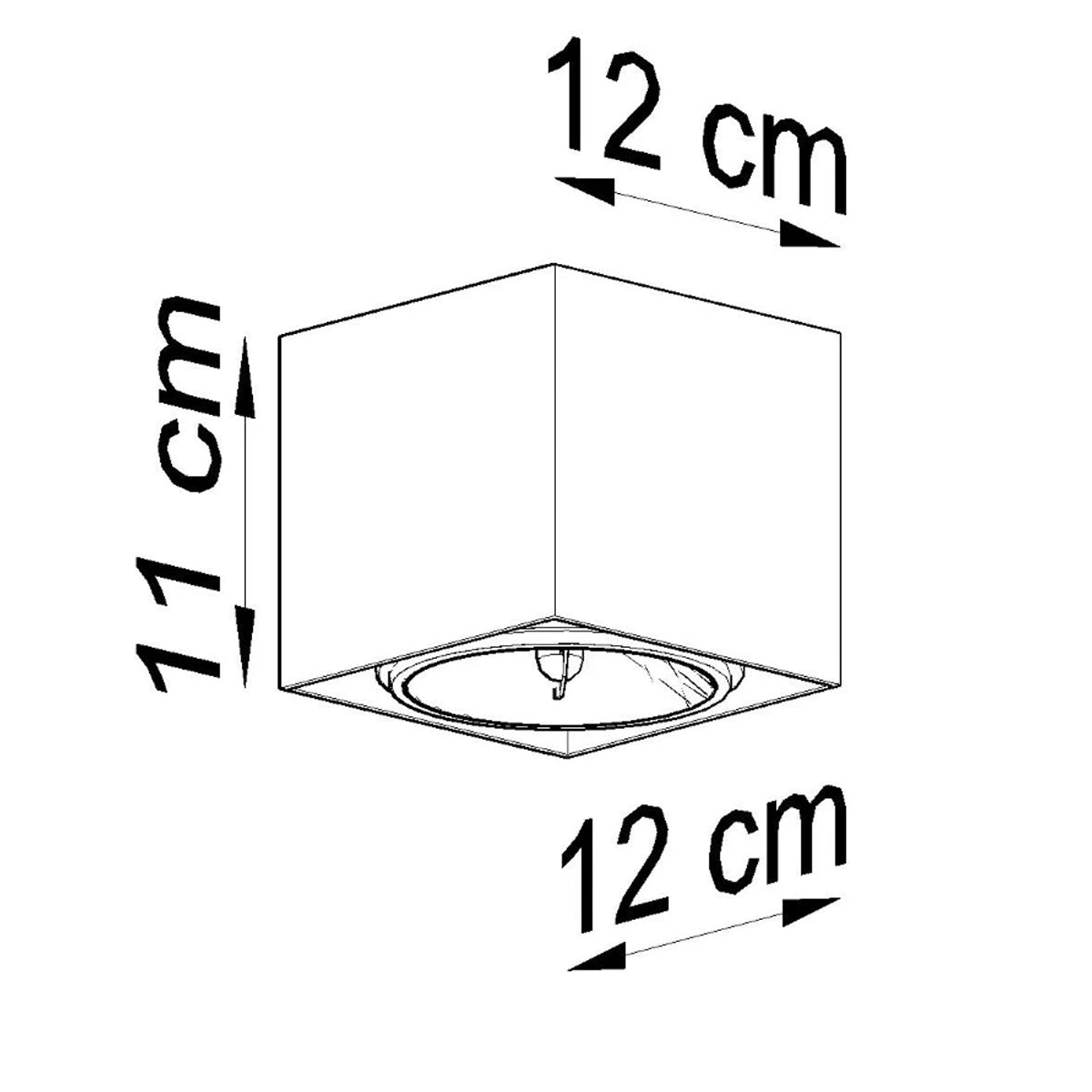 Aluminium Ceiling Light Square With Blake Lamp - Deep Space