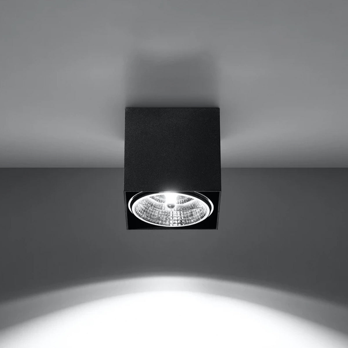 Aluminium Ceiling Light Square With Blake Lamp - Deep Space