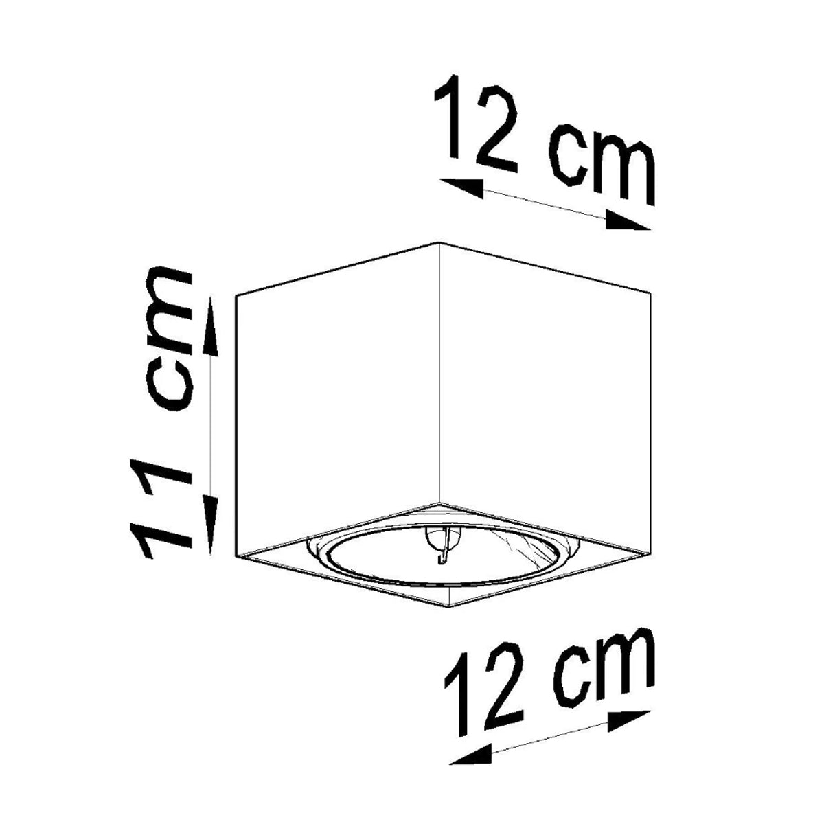 Aluminium Ceiling Light Square With Blake Lamp - Deep Space