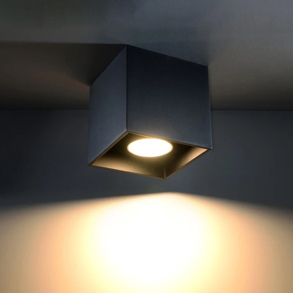 Aluminium Ceiling Light Square With Quad Lamp - Deep Space