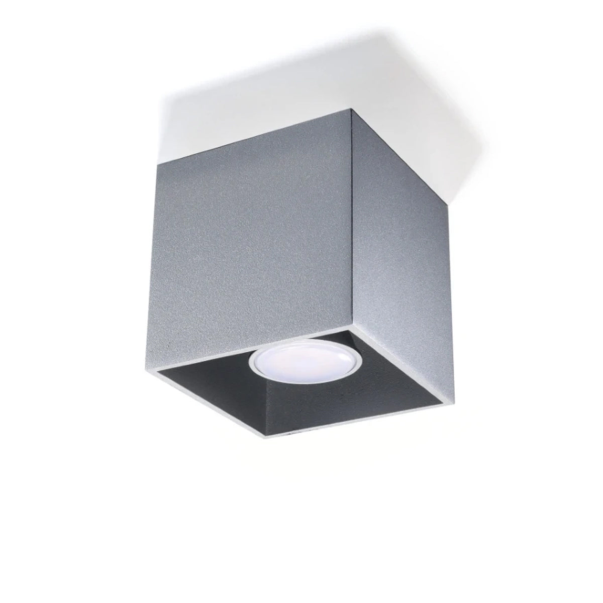 Aluminium Ceiling Light Square With Quad Lamp - Deep Space