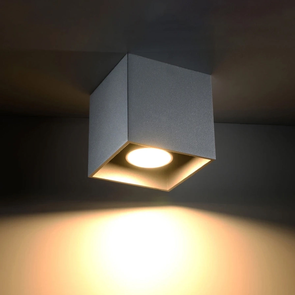 Aluminium Ceiling Light Square With Quad Lamp - Deep Space