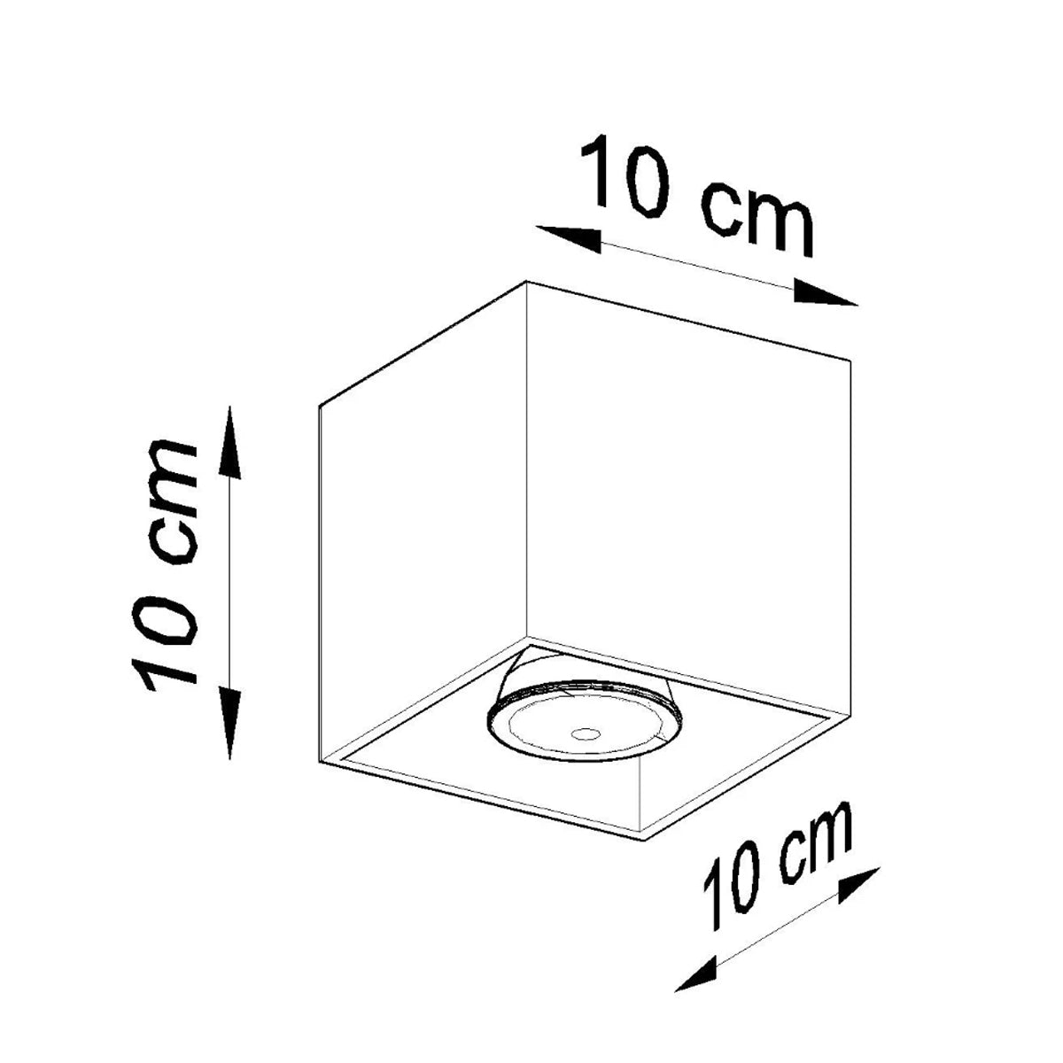 Aluminium Ceiling Light Square With Quad Lamp - Deep Space