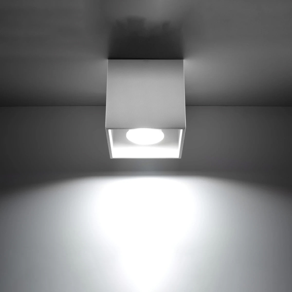 Aluminium Ceiling Light Square With Quad Lamp - Deep Space