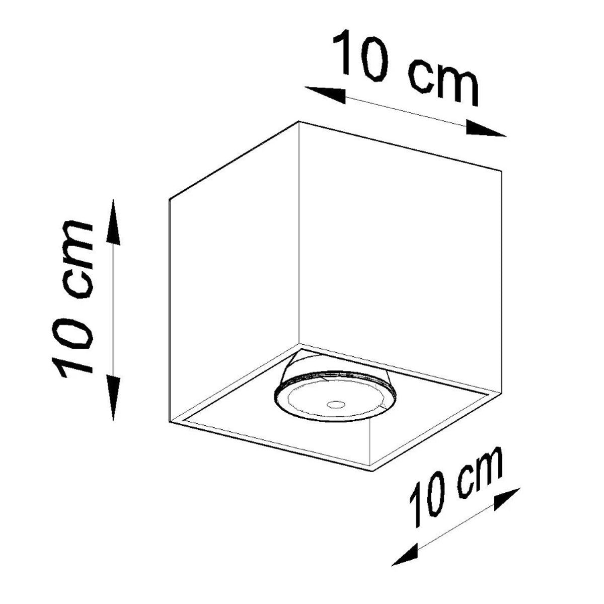 Aluminium Ceiling Light Square With Quad Lamp - Deep Space