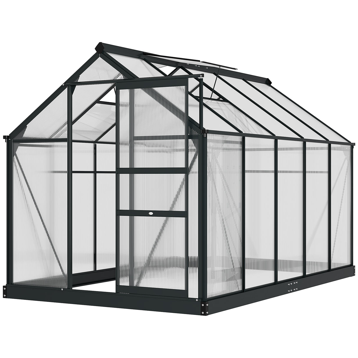 Aluminium Frame Garden Greenhouse 6ft x 10ft With Slide Door - Velmora