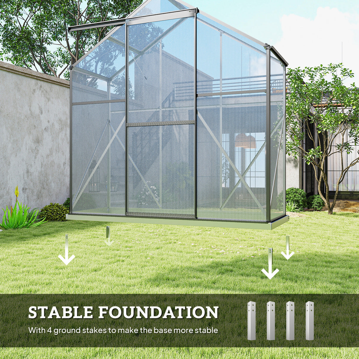 Aluminium Frame Garden Greenhouse 6ft x 2.5ft With Slide Door - Velmora