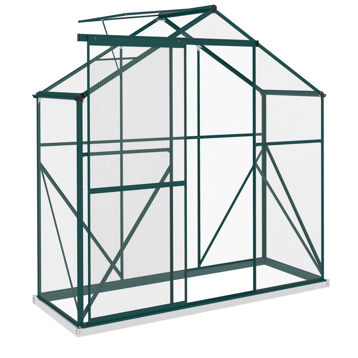 Aluminium Frame Garden Greenhouse 6ft x 2.5ft With Slide Door - Velmora