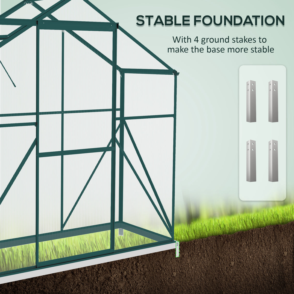 Aluminium Frame Garden Greenhouse 6ft x 2.5ft With Slide Door - Velmora