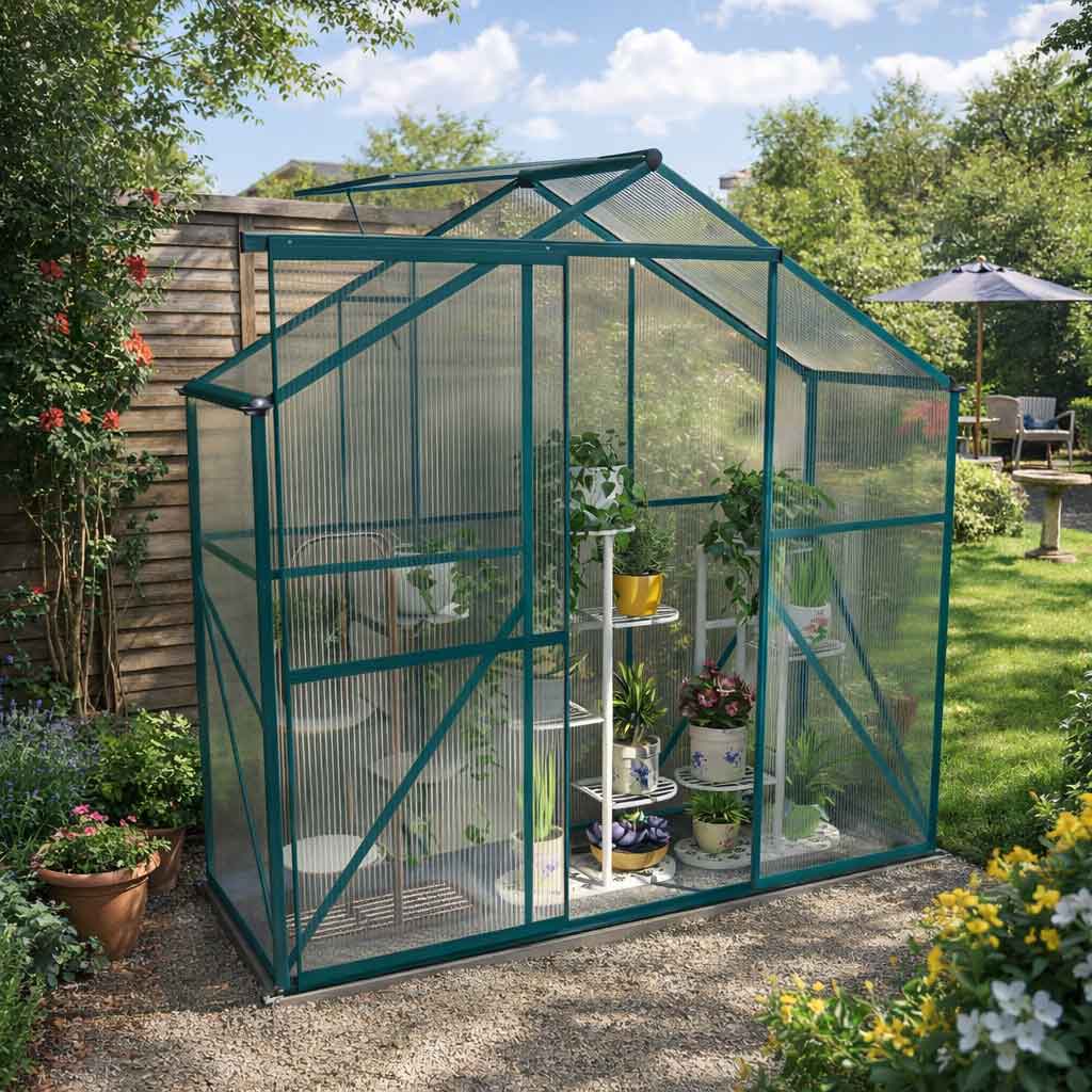 Aluminium Frame Garden Greenhouse 6ft x 2.5ft With Slide Door - Velmora