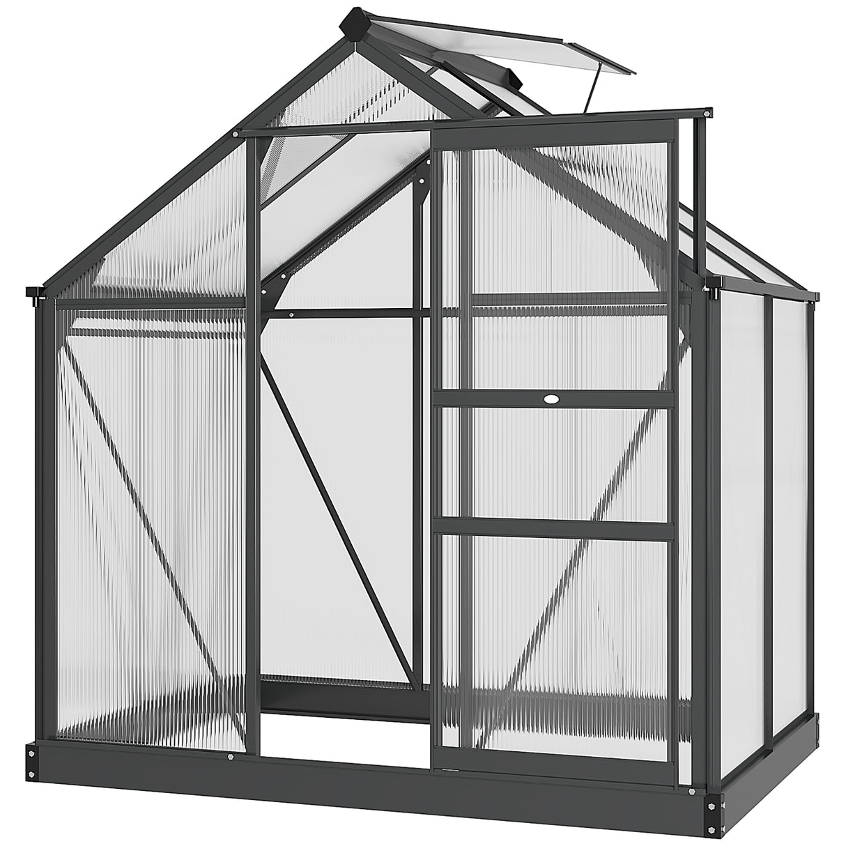 Aluminium Frame Garden Greenhouse 6ft x 4ft With Slide Door - Velmora