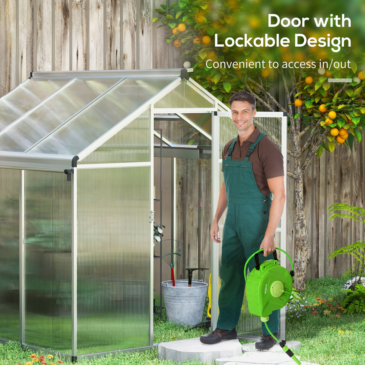 Aluminium Frame Garden Greenhouse 6ft x 6ft - Velmora