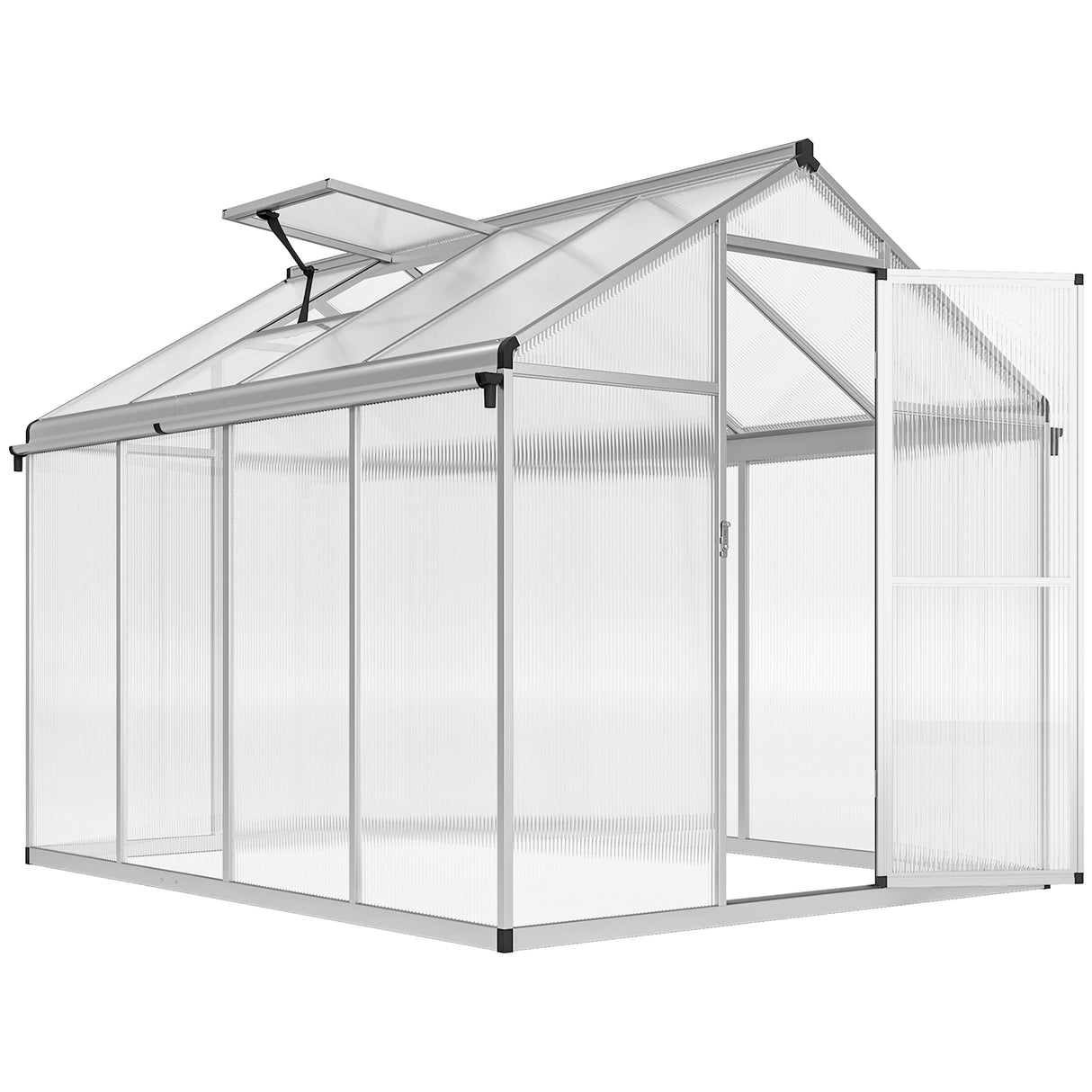 Aluminium Frame Garden Greenhouse 8ft x 6ft - Velmora