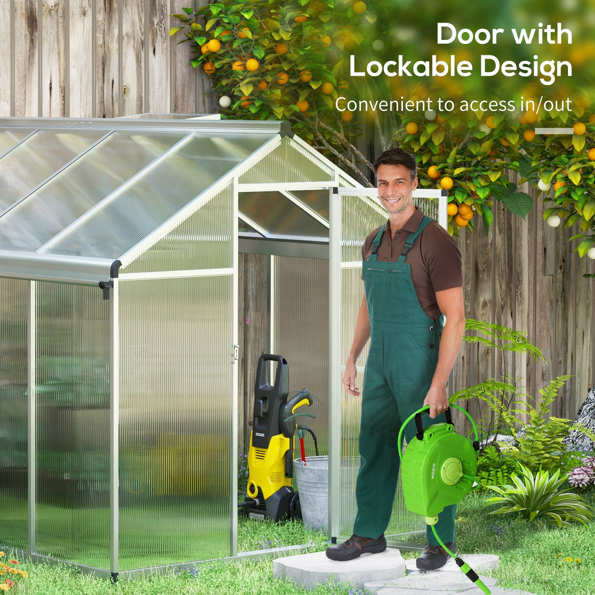 Aluminium Frame Garden Greenhouse 8ft x 6ft - Velmora