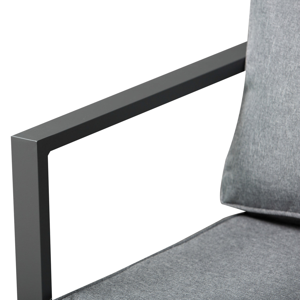 Aluminium Garden Sofa Set With Square Glass Top Table And Stools - Velmora
