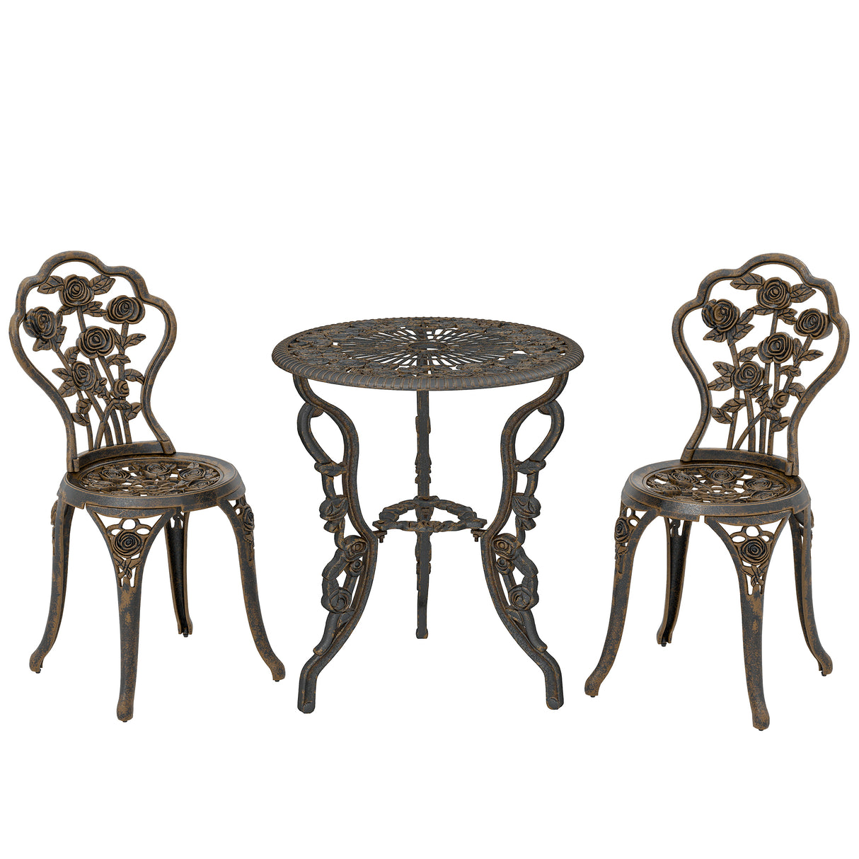 Aluminium Patio 3 Pieces Garden Bistro Set - Velmora
