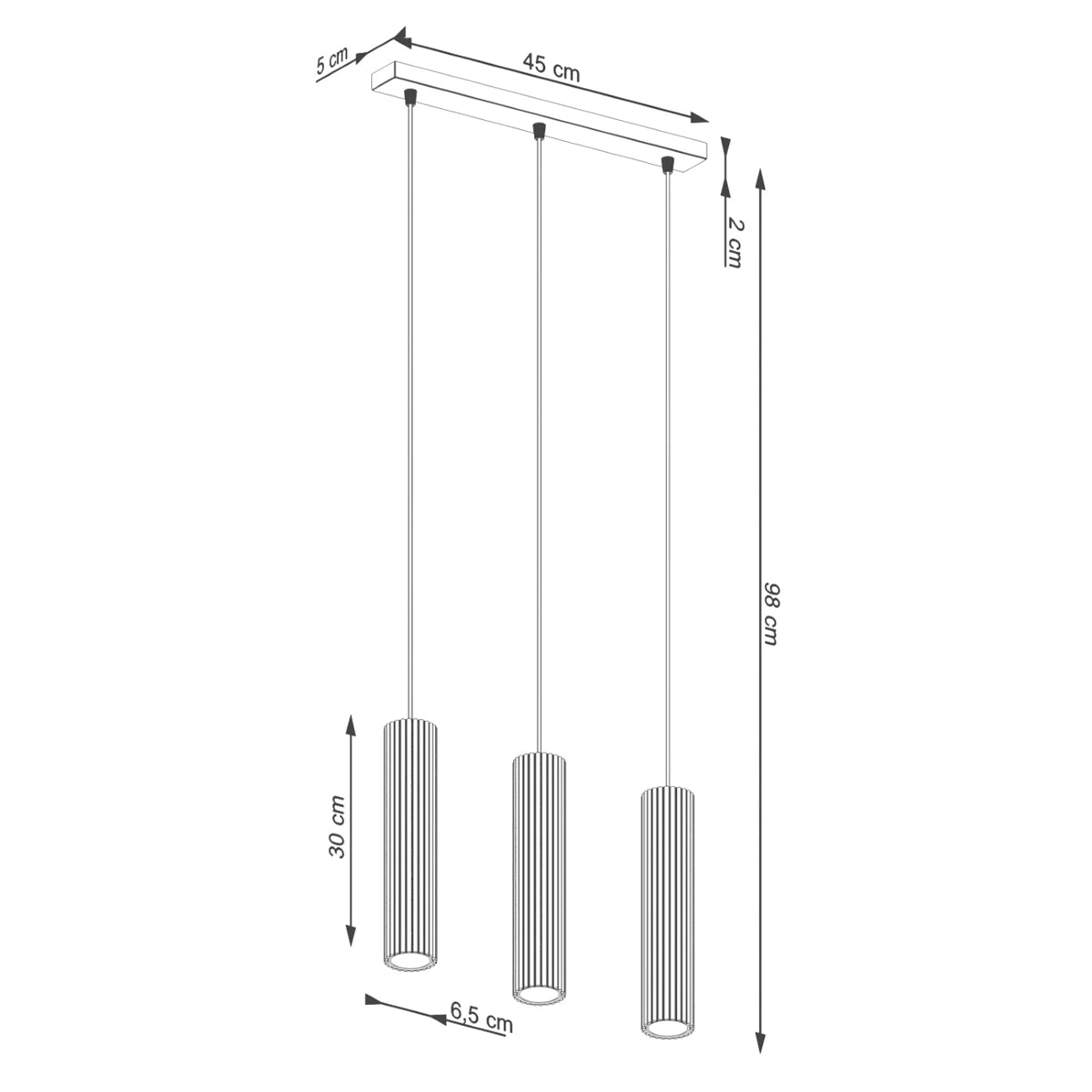 Aluminium Pendant Light With Karbon 3L Lamp - Deep Space