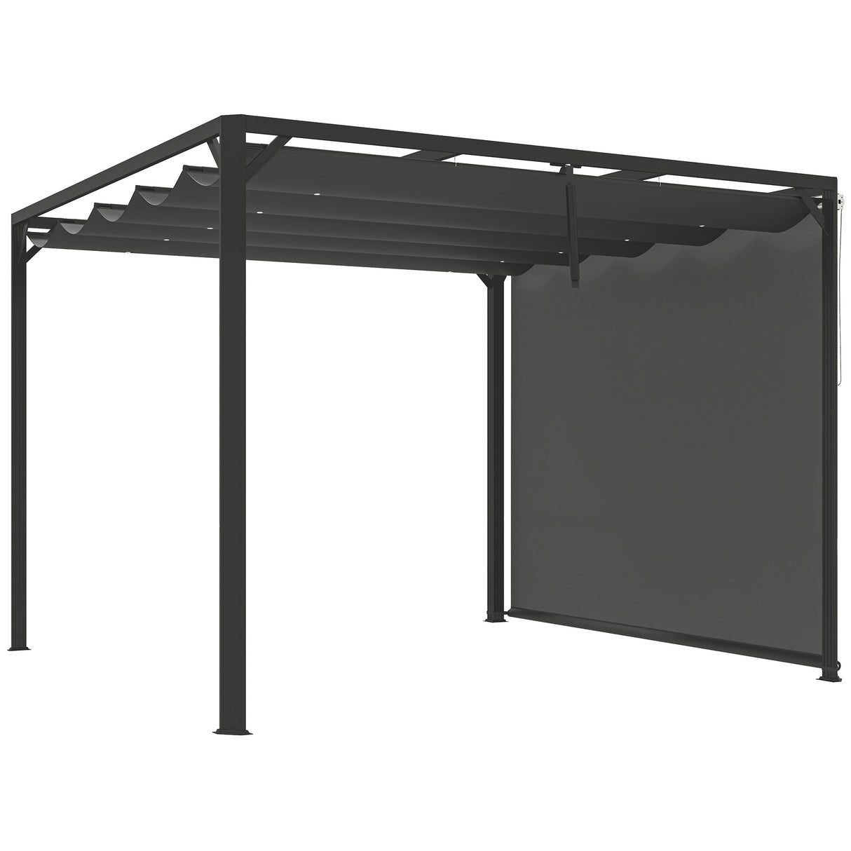 Aluminium Pergola With Retractable Roof 300cm Width x 300cm Depth - Velmora