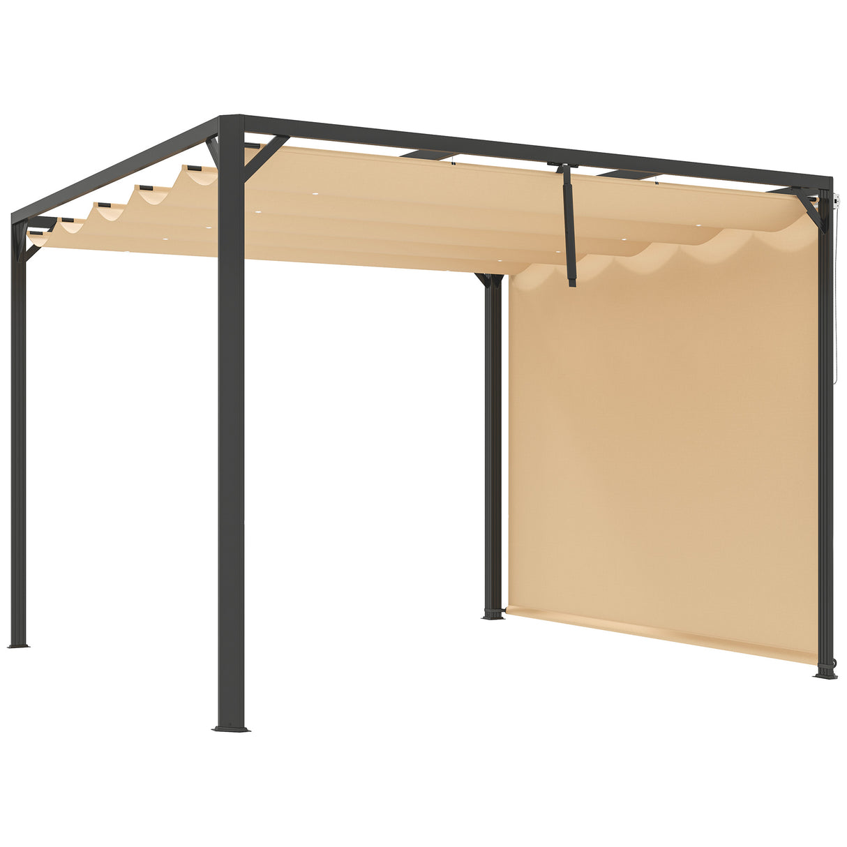 Aluminium Pergola With Retractable Roof 300cm Width x 300cm Depth - Velmora