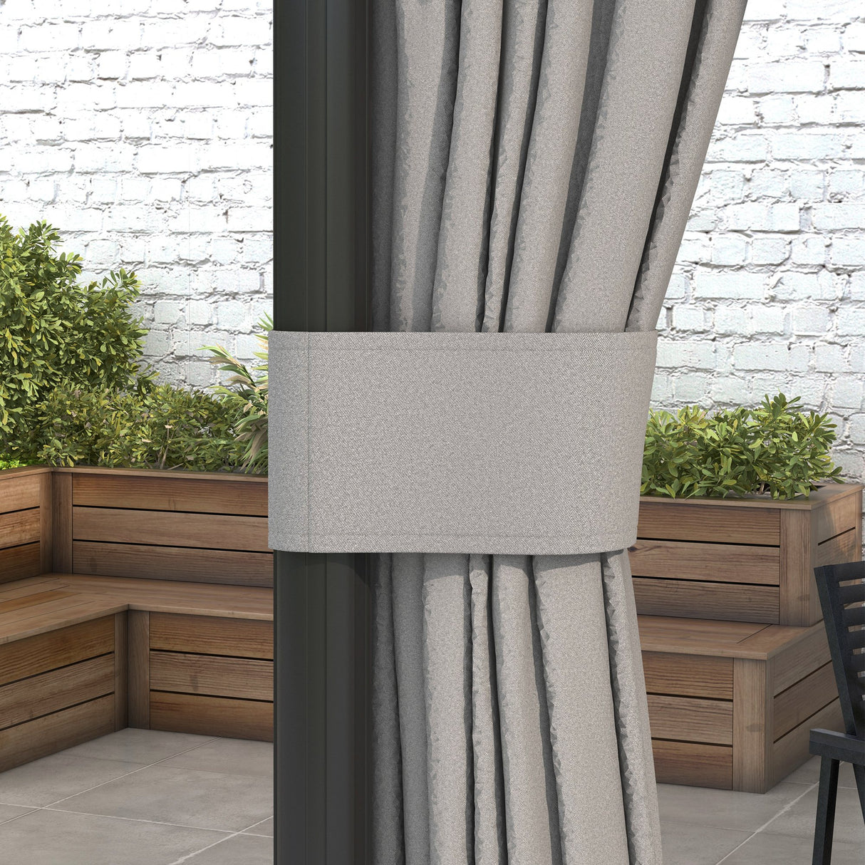 Aluminium Softtop Gazebo 296cm Width x 296cm Depth With Curtains - Velmora