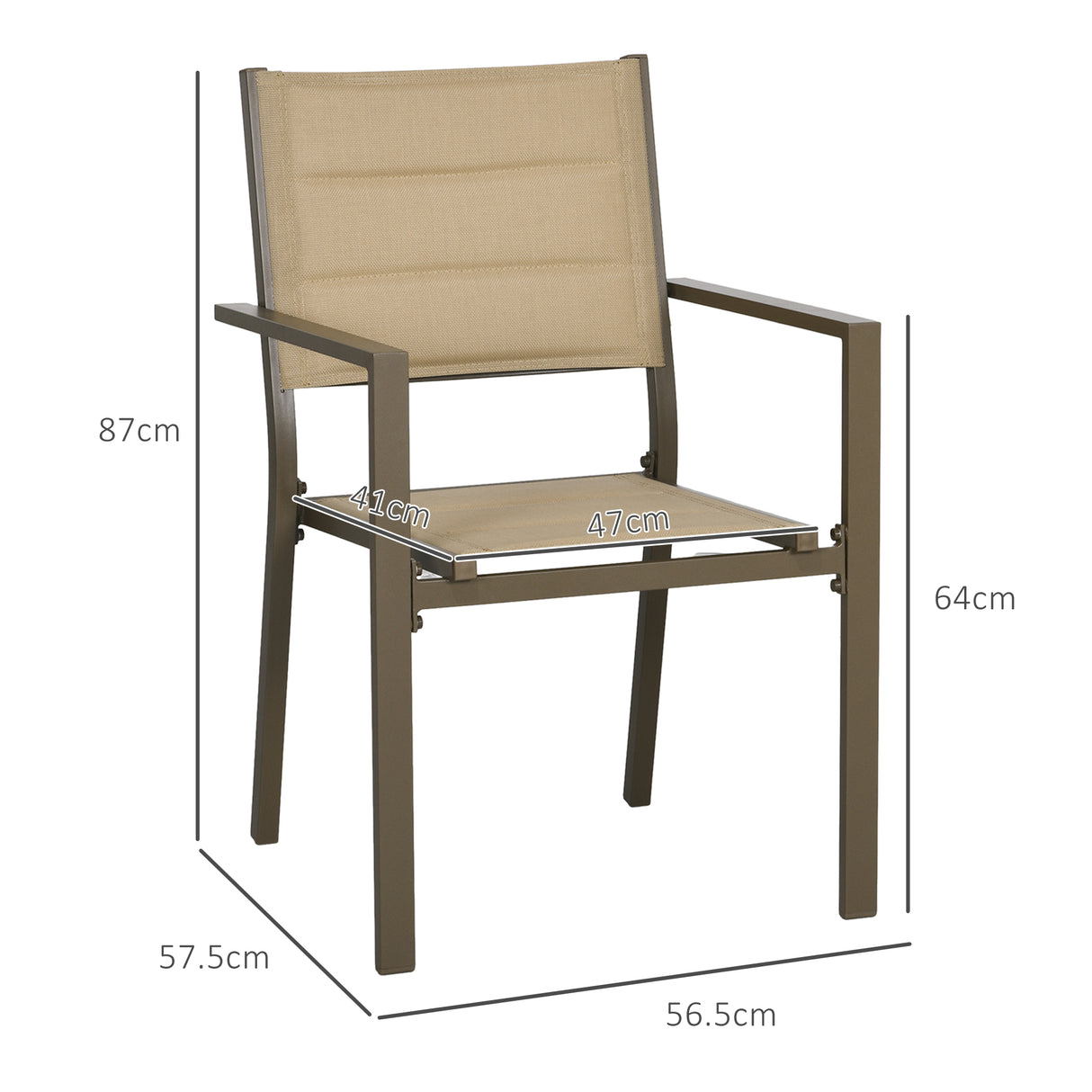 Aluminium Stacking Garden Chairs in Set of 2 - Velmora