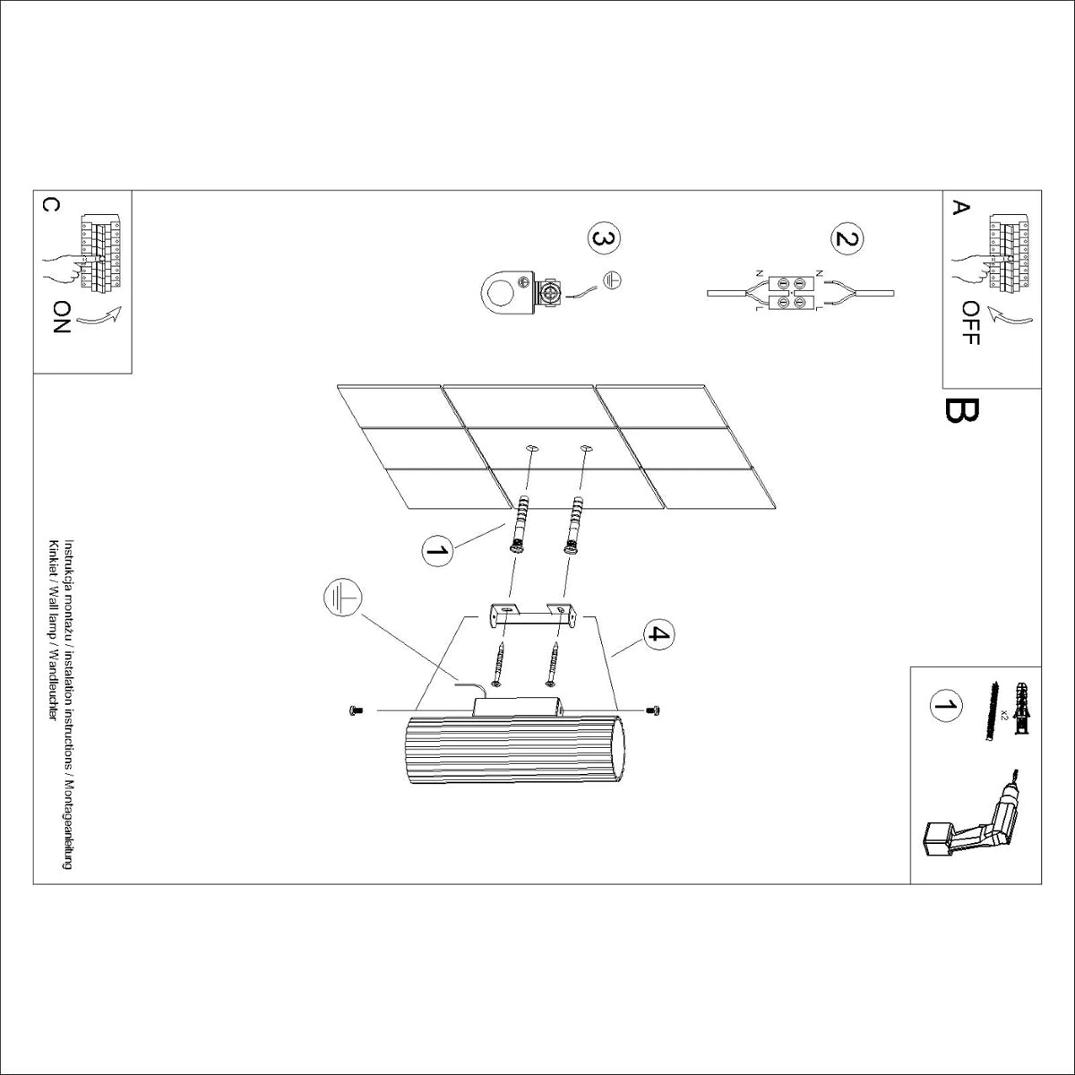 Aluminium Wall Light With Karbon 20 Lamp - Deep Space