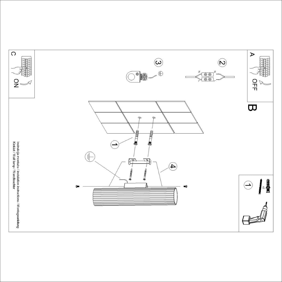 Aluminium Wall Light With Karbon 30 Lamp - Deep Space