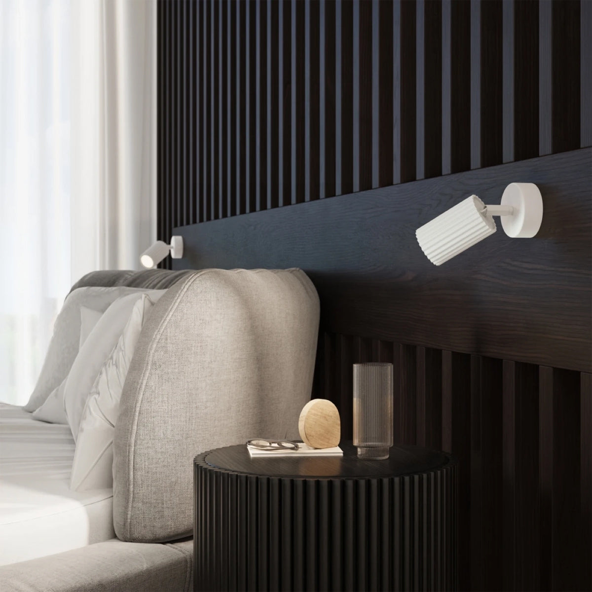 Aluminium Wall Light With Karbon Lamp And With A Switch - Deep Space