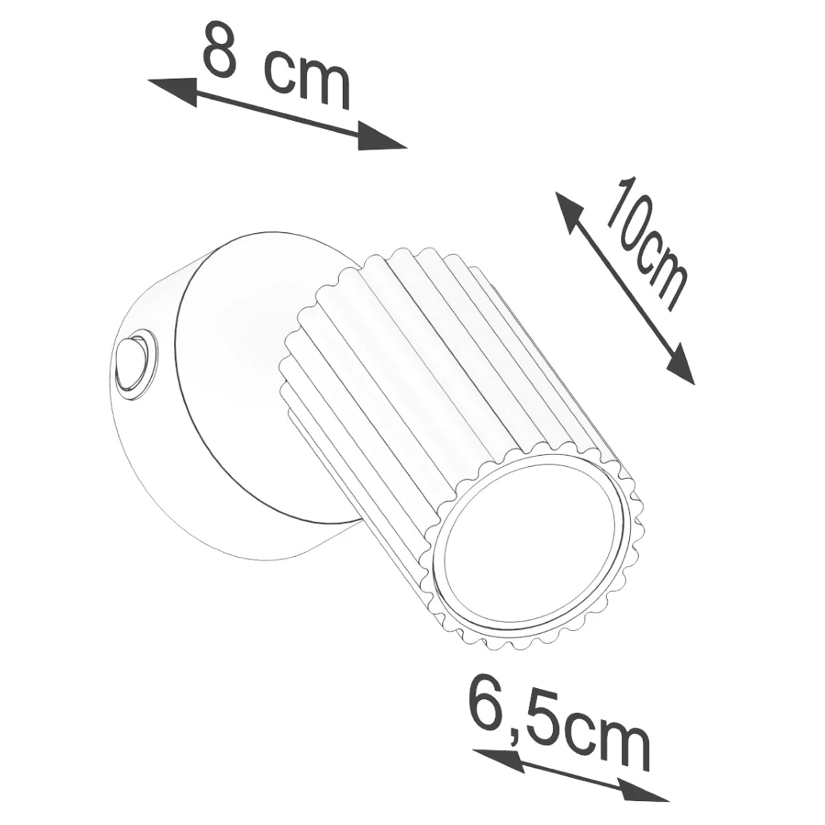 Aluminium Wall Light With Karbon Lamp And With A Switch - Deep Space