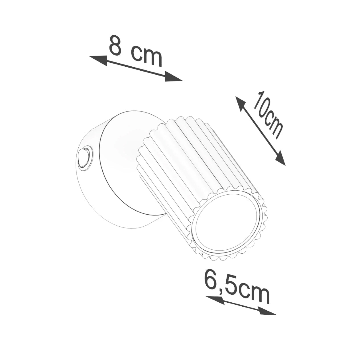 Aluminium Wall Light With Karbon Lamp And With A Switch - Deep Space
