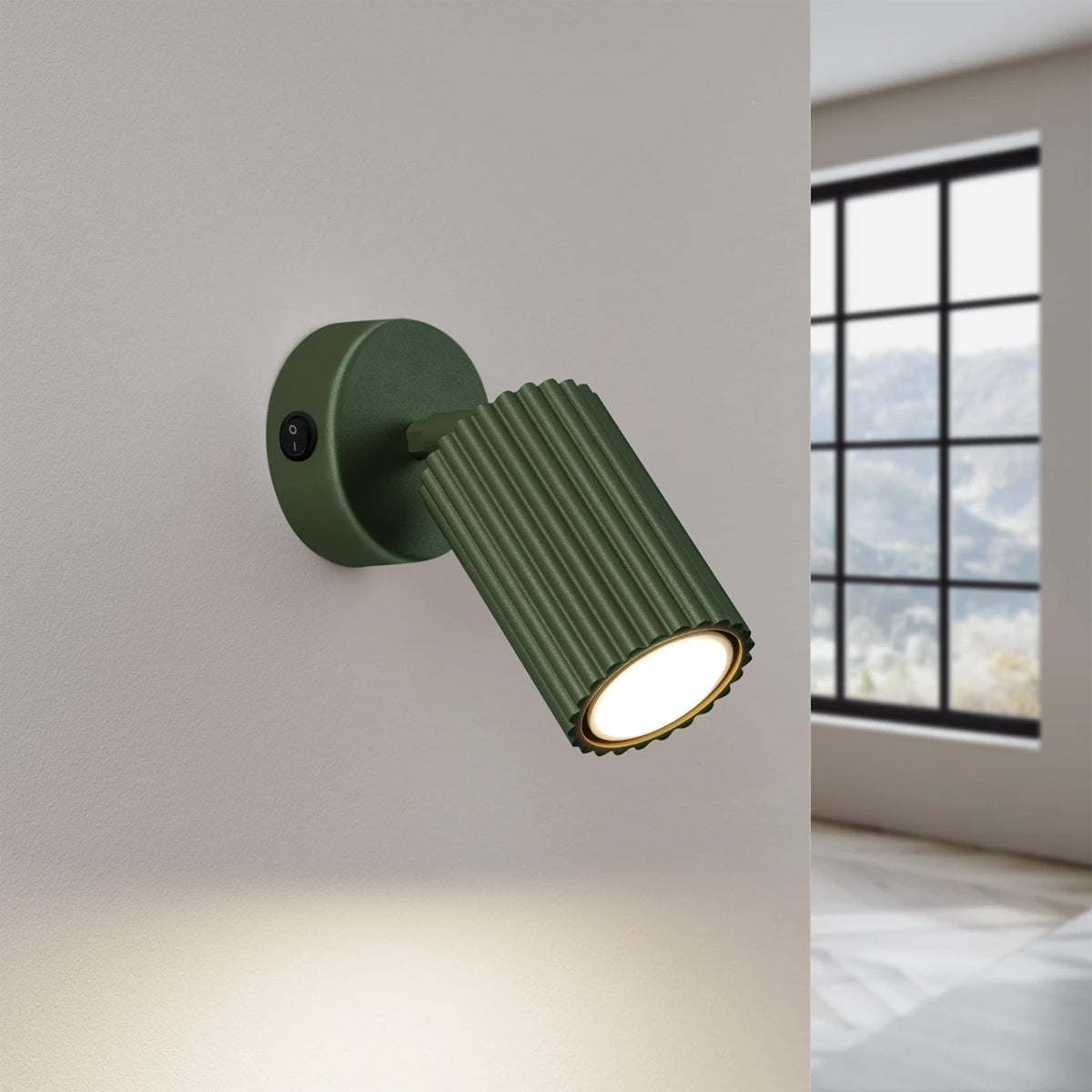 Aluminium Wall Light With Karbon Lamp And With A Switch - Deep Space