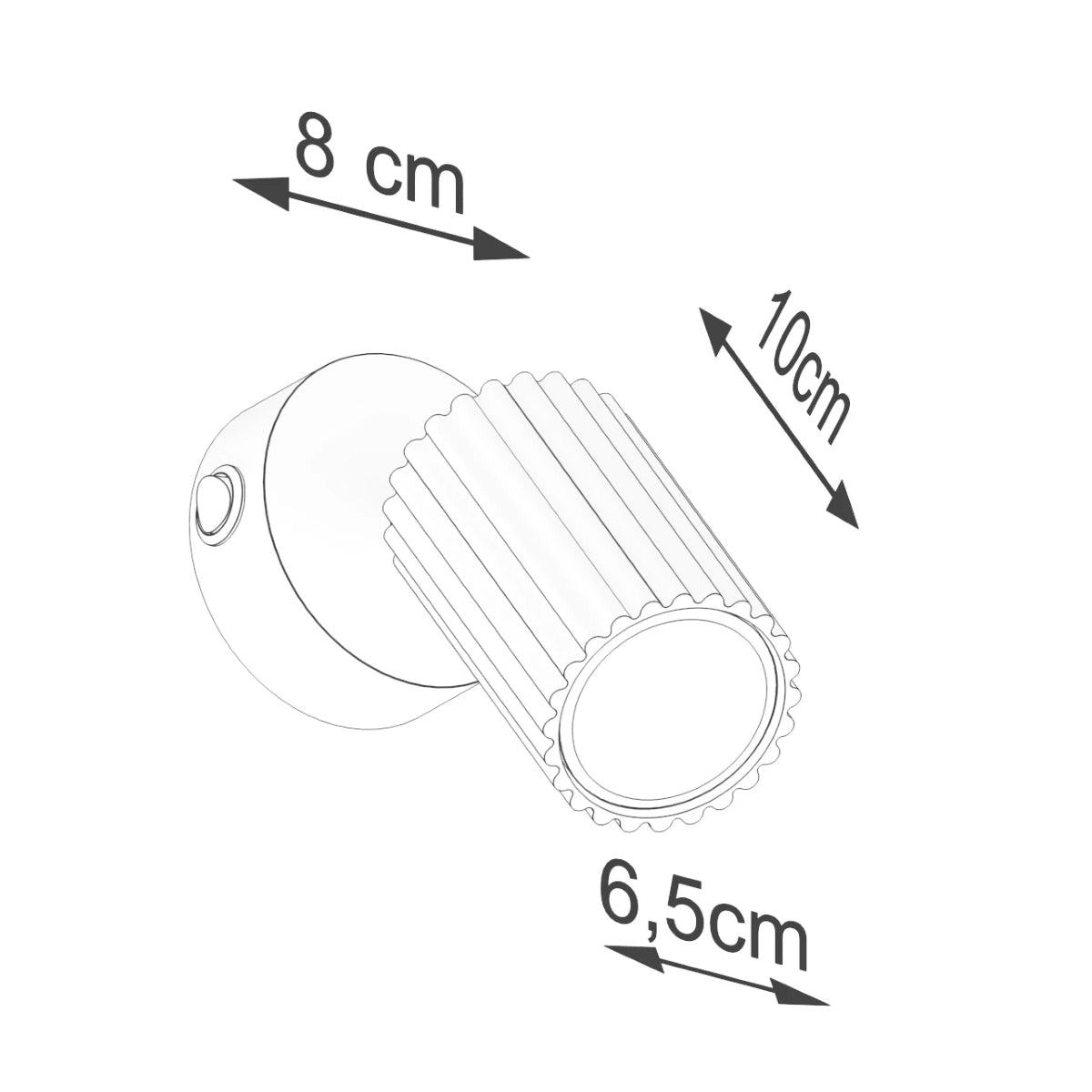 Aluminium Wall Light With Karbon Lamp And With A Switch - Deep Space