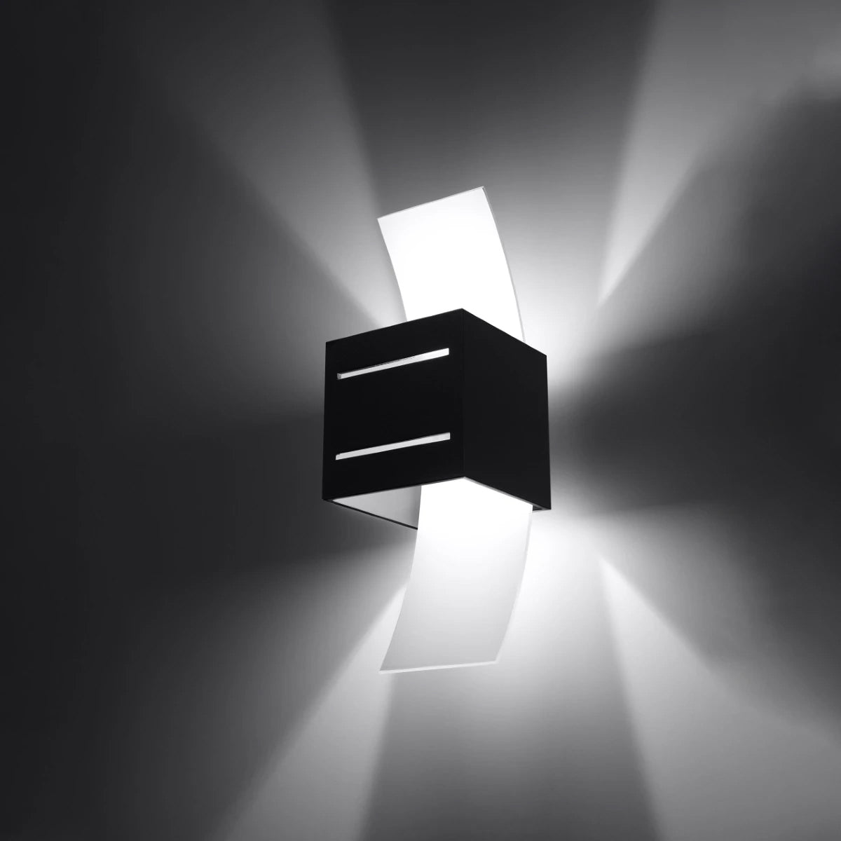 Aluminium Wall Light With Loreto Glass Lamp - Deep Space