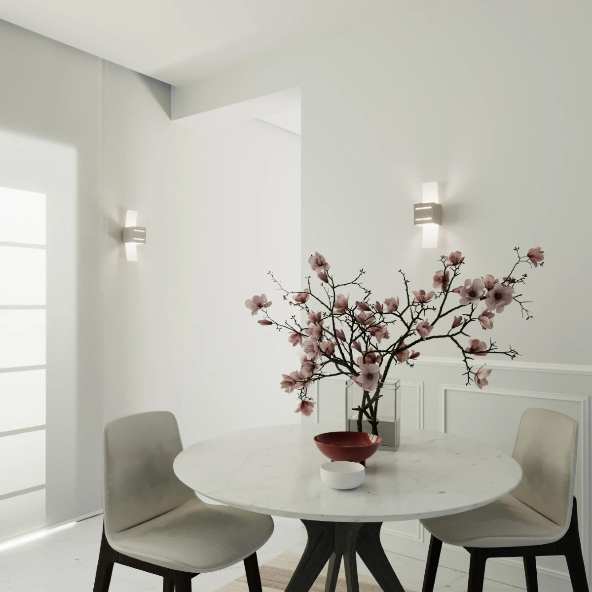 Aluminium Wall Light With Loreto Glass Lamp - Deep Space