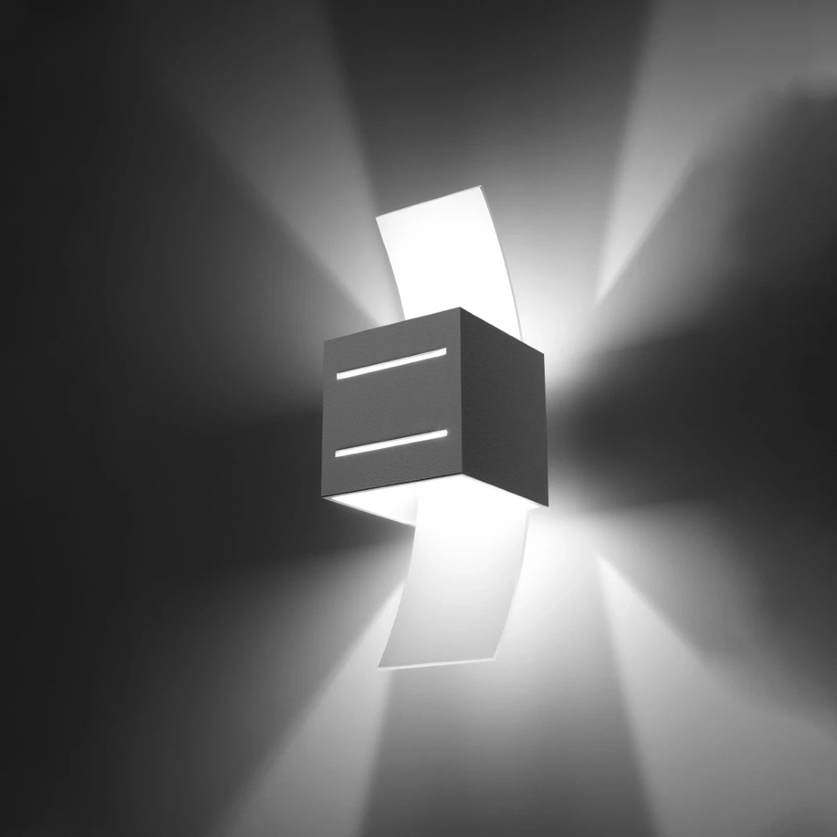 Aluminium Wall Light With Loreto Glass Lamp - Deep Space