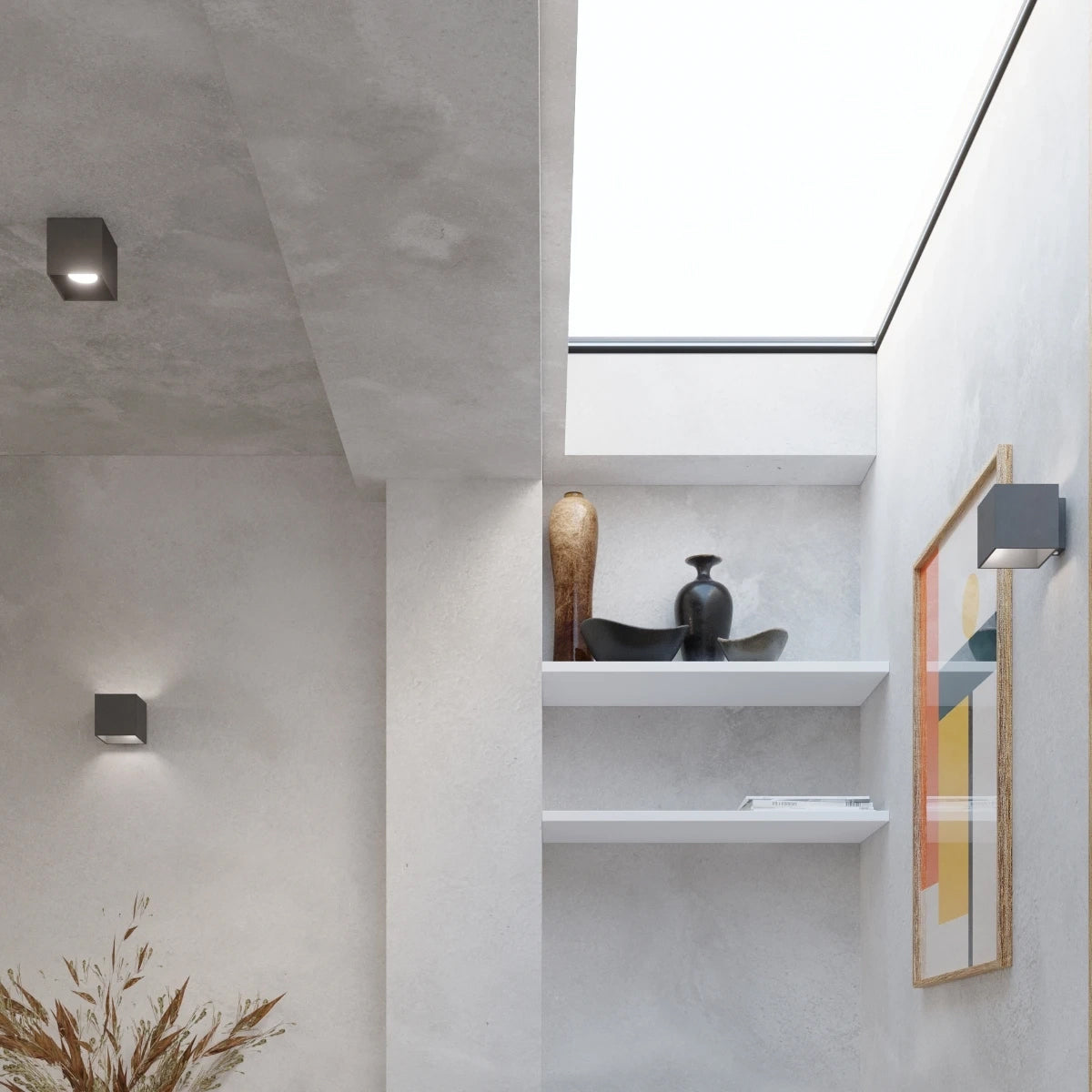 Aluminium Wall Light With Quad 1 Lamp - Deep Space