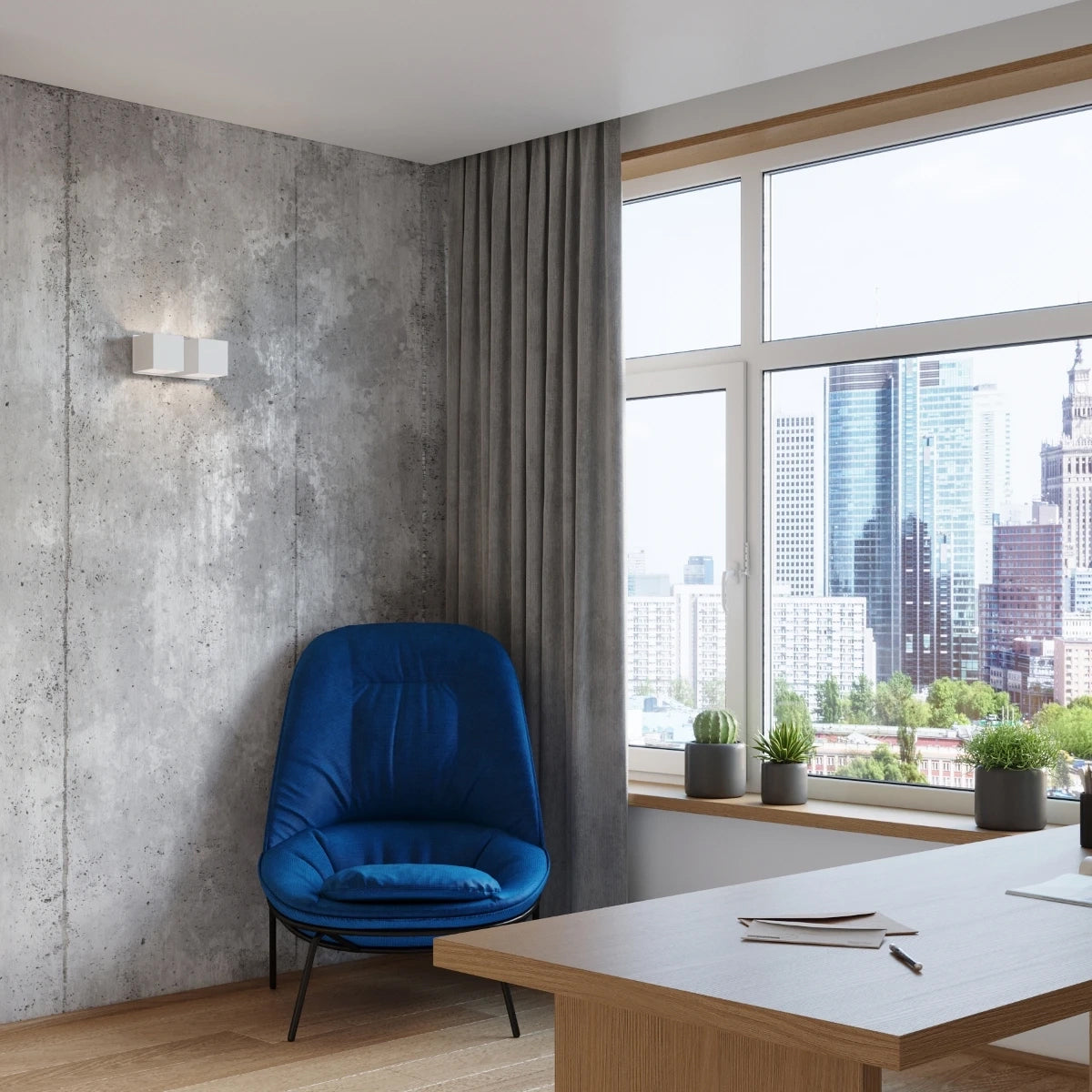 Aluminium Wall Light With Quad 2 Lamp - Deep Space