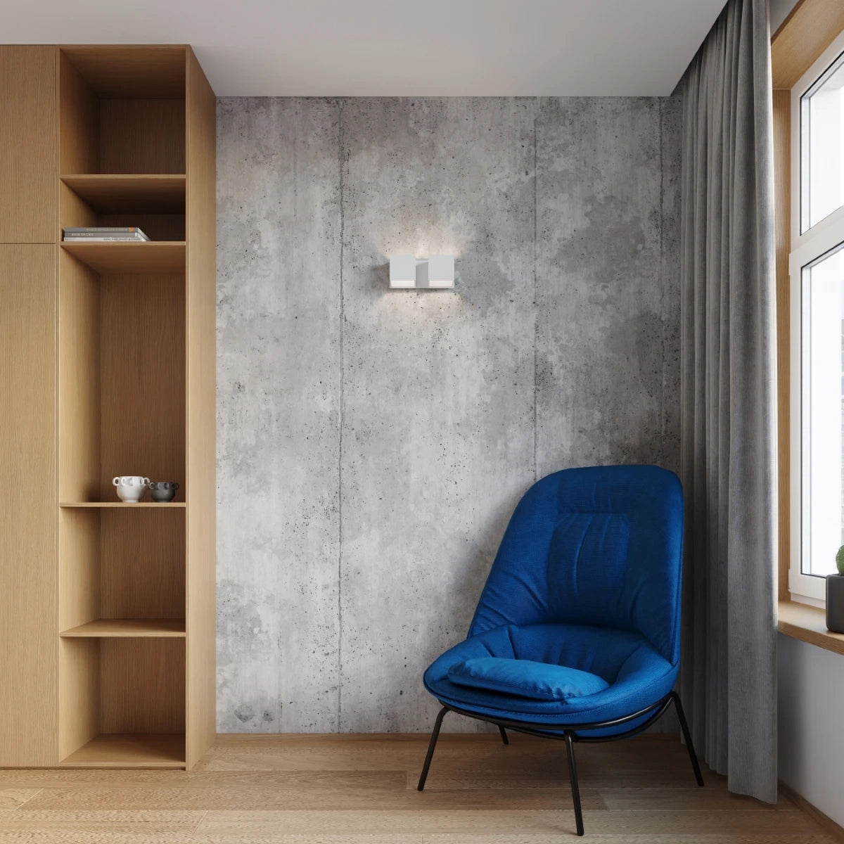 Aluminium Wall Light With Quad 2 Lamp - Deep Space