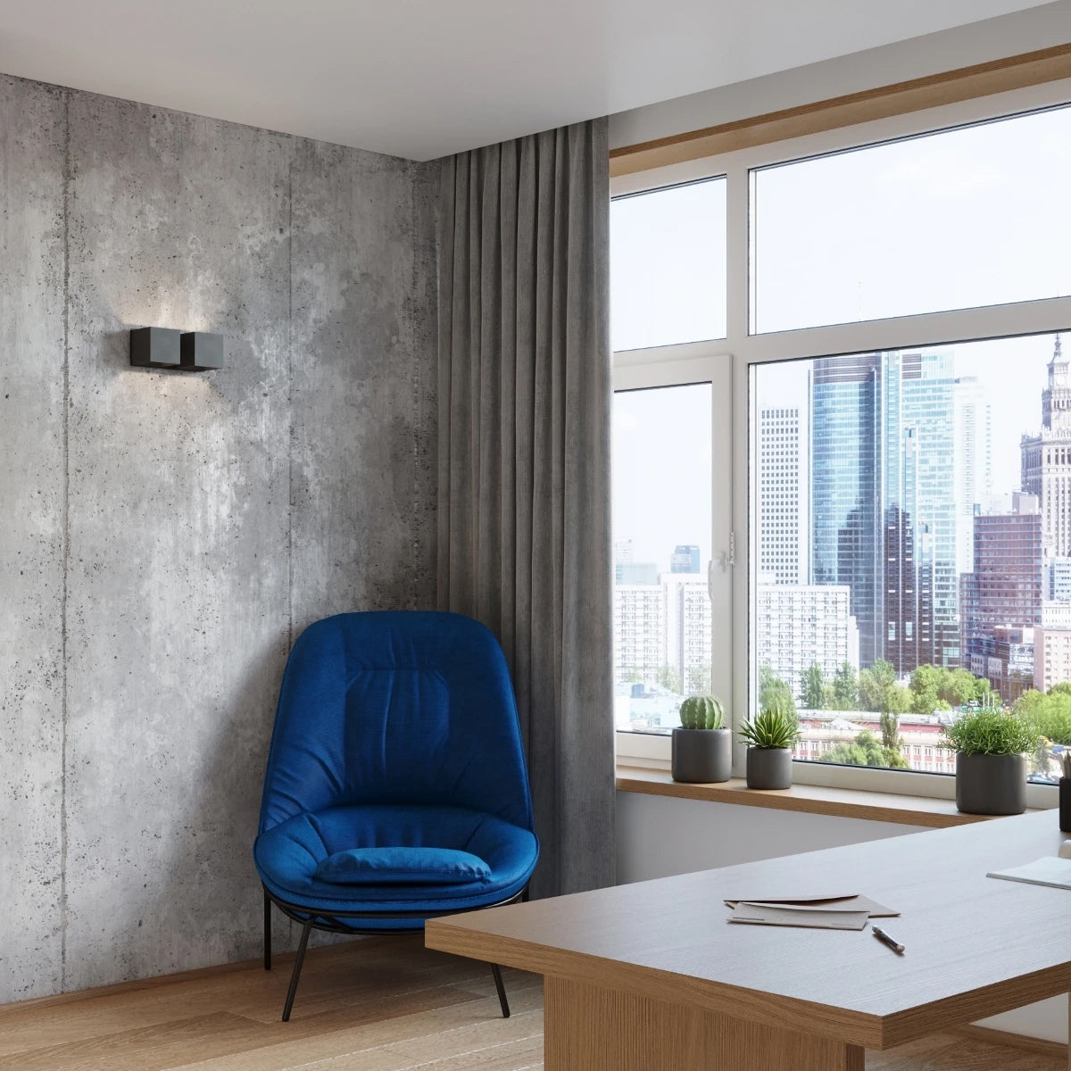 Aluminium Wall Light With Quad 2 Lamp - Deep Space