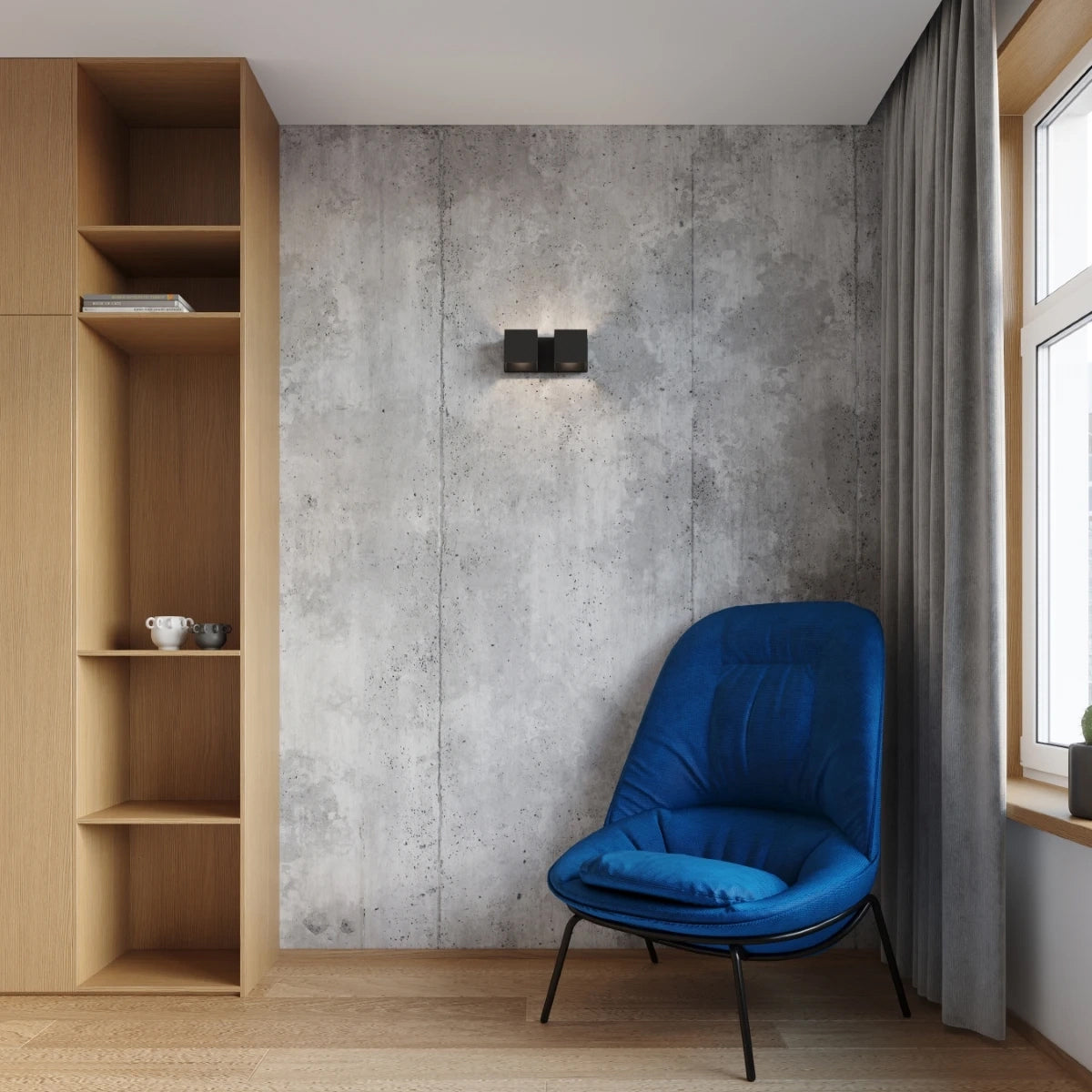 Aluminium Wall Light With Quad 2 Lamp - Deep Space