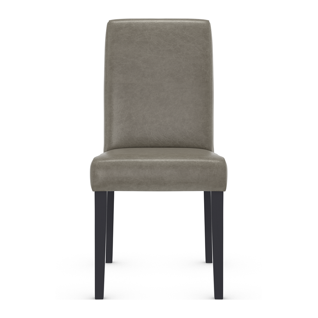 Aniline Leather Dining Chair With Black Wooden Legs - Farnley