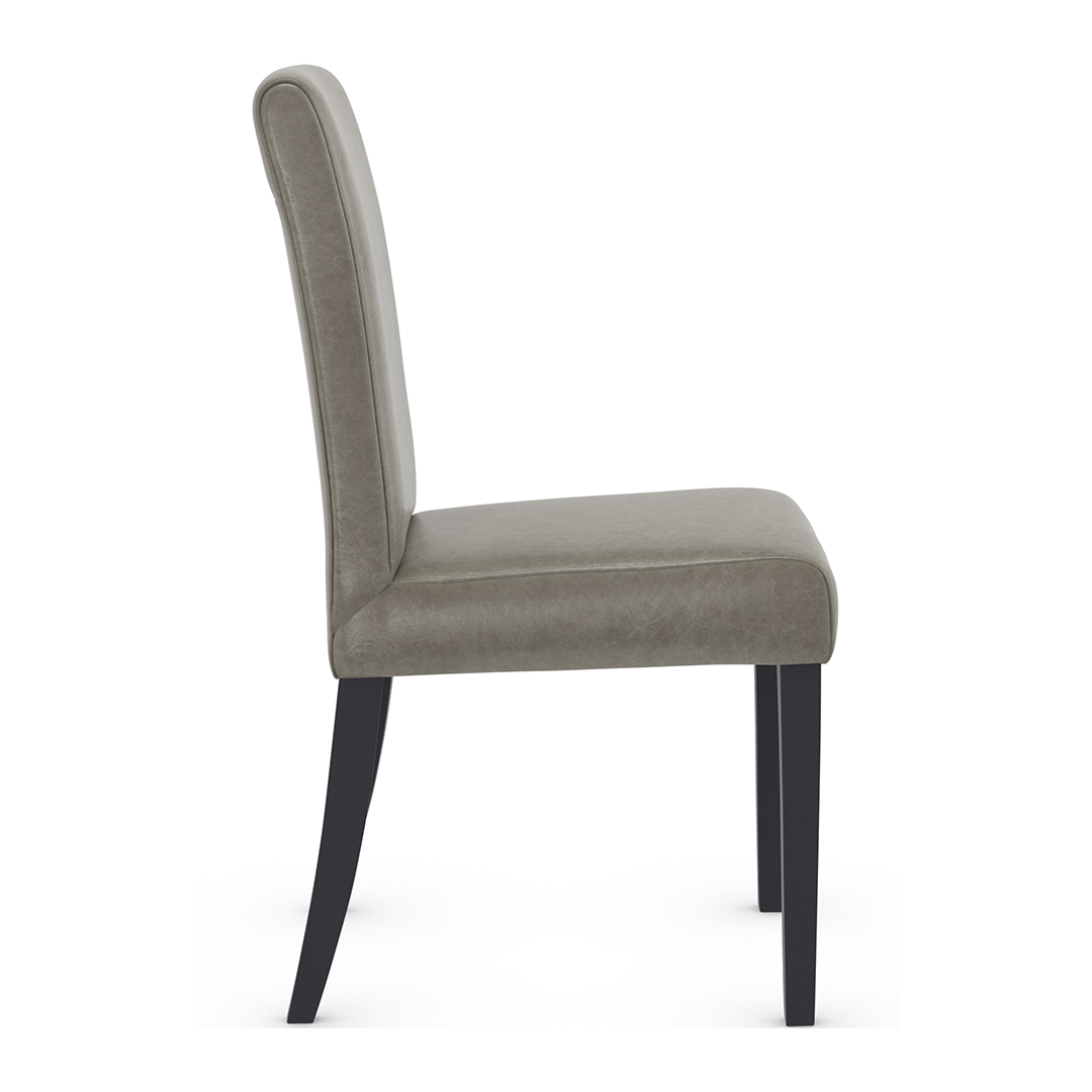 Aniline Leather Dining Chair With Black Wooden Legs - Farnley
